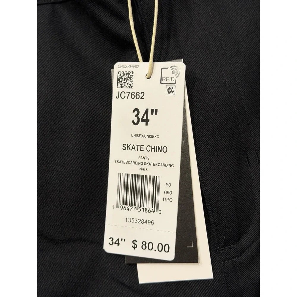 Adidas Skate Chino Pants Black JC7662 Mens 34 NWT
